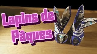 Tuto pliage de serviette en papier  Lapins de Pâques [upl. by Notsuoh]