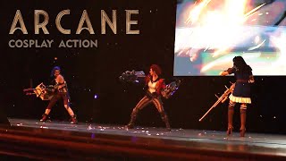 Arcane Cosplay VI Jinx Caitlyn Action Taiyou no Matsuri 2022 [upl. by Ainat]