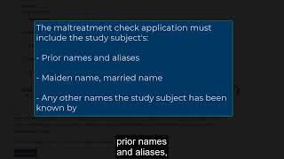 NETStudy 20  Minnesota Maltreatment Check System Resuming and Submitting Maltreatment Checks [upl. by Millman]