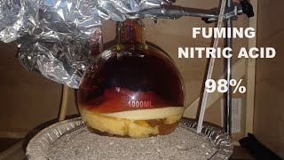 Making 98 Nitric Acid Using Chemicals From the Hardware Store [upl. by Yaras23]