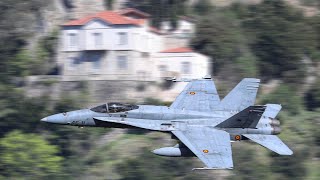 FIGHTER JETS FLYING LOW IN THE GREEK MACH LOOP 4K [upl. by Idnarb]