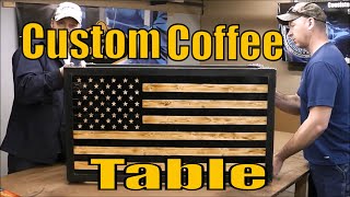 Wood and Metal Subdued Flag Industrial Coffee Table BUILD [upl. by Eylk]