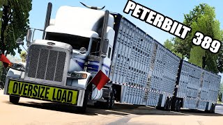 Camión con DOBLE JAULA GANADERA en un Peterbilt 389 Mexico American Truck Simulator [upl. by Nelaf]