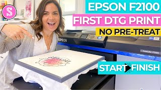 Epson F2100 DTG Printing First DTG Shirt for Beginners No PreTreat Needed [upl. by Eilarol]