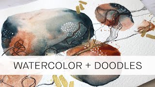 watercolor  doodles texture with sewing thread [upl. by Sirtimed492]