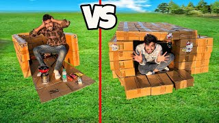 Low to High budget carboard box house challenge [upl. by Aicxela]