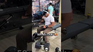 100 kg Heaviest dumbbell press in gym 🥵 short yshorts chestworkout pullups [upl. by Uttasta]