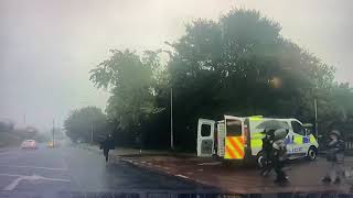 Naughty EScooter chase after young boys free nicked man from police van UK 🛴🚏💨😭 longest chase [upl. by Brogle]