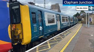 BR Class 455 Trains at Clapham Junction 04062024 [upl. by Dante]