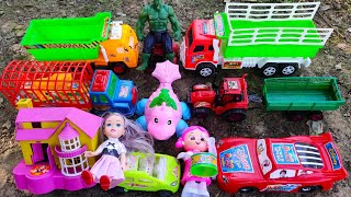 Jcb Wala Cartoon Tractor Auto Rickshaw Police Cars Bus Truck Toys Vehicle Toy Khilona Gadi [upl. by Aicirtap]