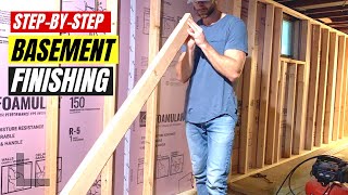 How to Finish a Basement From Start to Finish DIY Basement Renovation and Remodeling Guide [upl. by Ybocaj]