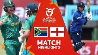 South Africa v England  Match Highlights  U19 CWC 2024 [upl. by Alludba225]