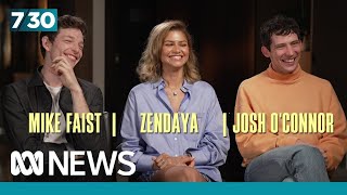 Zendaya and costars Josh OConnor and Mike Faist on making their new film Challengers  730 [upl. by Blanc]