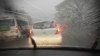 Windscreen smashes as hail pounds Brisbane [upl. by Yedrahs]