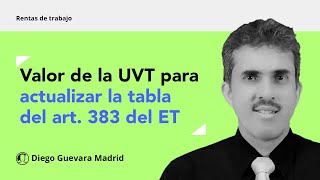 Valor de la UVT para actualizar la tabla del art 383 del ET al calcular retención en la fuente [upl. by Combs]