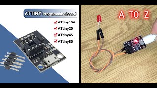 Pluggable ATTINY Development Board For ATtiny13AATtiny25ATtiny45ATtiny85 Programming Micro Usb [upl. by Reteip]