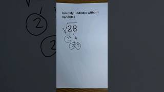 Simplify Radicals without Variables math [upl. by Billat435]