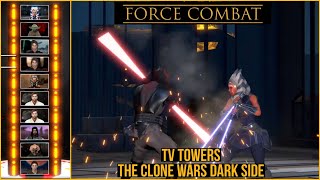 FORCE COMBAT STAR WARS FIGHTING GAME TV TOWERS THE CLONE WARS DARK SIDE [upl. by Meehaf129]