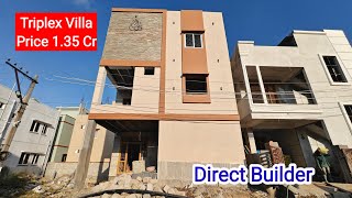 Triplex Villas for sale in Hyderabad  Direct Builder  Price 135 Cr [upl. by Daph]