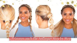 Frisuren für mittel Haare  Flechtfrisuren für Anfänger  Leichte amp schnelle Alltagsfrisuren [upl. by Monahon]