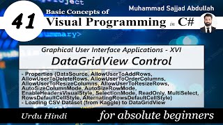 41 DataGridView Control  GUI16  Visual Programming [upl. by Kealey]