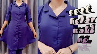 COAT KOLAR CUTTING AND STITCHING 💙HOW TO MAKE KOLAR raameshtdesign [upl. by Corsetti]