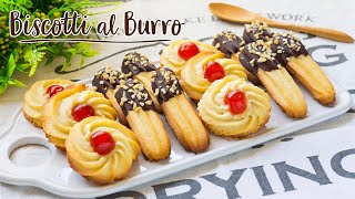 Biscotti Al Burro con Frolla Montata  Ricetta Facile Pasticcini da Tè  55Winston55 [upl. by Aisatan39]