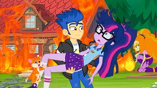 My Little Pony MLP Equestria Girls Love Story Transforms Fan Animation Burning House [upl. by Aeht96]