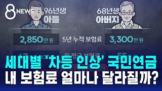 세대별 차등 인상 국민연금…내 보험료 얼마나 달라질까  SBS 8뉴스 [upl. by Haleak]