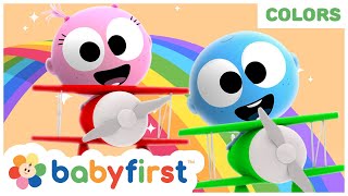 Learn colors amp Fruits w GooGoo amp Gaagaa  Coloring airplanes for Kids  Fun learning  Baby First TV [upl. by Akcirderf]