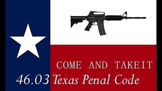 Texas Constitutional Carry  Texas Penal Code Section 4603 [upl. by Sateia435]