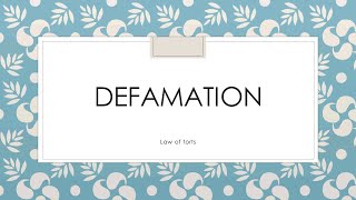 Defamation law of tortsEssential of defamationTamil [upl. by Yhtomit888]