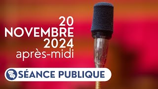 🔴 Suivez la séance publique du mercredi 20 novembre aprèsmidi [upl. by Drhcir604]