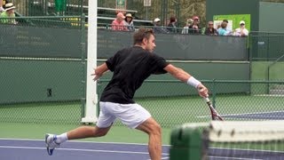 Stanislas Wawrinka Backhand In Super Slow Motion 3  Indian Wells 2013  BNP Paribas Open [upl. by Aihsele]