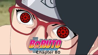 Boruto chapter 80 teaser Sarada awaken mangekyou sharingan fan animation [upl. by Tove]