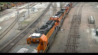 A blustery day at Havelock west overpass and a BNSF mixed freight crawls in [upl. by Enak]