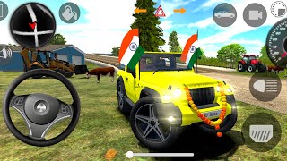 Doller song Modified Mahindra Yellow Thar Indian Car Simulator 3d Minicar jcb truck Jeep Ramp [upl. by Aerdnu]