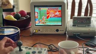 ASMR  9” CRT Super Famicom Street Fighter II ☕️ amp Kylie Minogue as Cammy to Kickstart the Day [upl. by Gert]