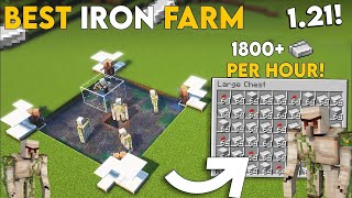 Minecraft BEST Iron Farm 121  Iron Farm Tutorial  1800 Perh [upl. by Groscr]