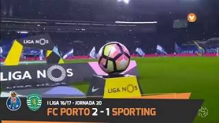 Resumo FC Porto 21 Sporting Liga 1617  20ª J [upl. by Fari625]