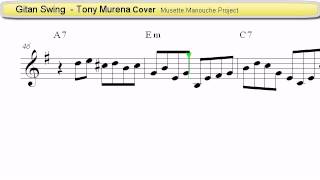 Gitan Swing Tony Murena Cover  Accordion Sheet music [upl. by Fitzhugh]