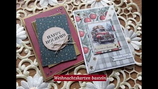 Weihnachtskarten basteln  Papiere vom Action  es macht so Spaß Weihnachtskarten zu basteln [upl. by Eremihc]