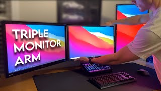 The Best Triple Monitor Arm  Install amp First Impressions MOUNTUP [upl. by Eelah]