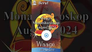 Waage BERUF 👷‍♀️ Horoskop August 2024 [upl. by Zarah906]