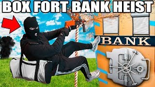 4 STORY BOX FORT BANK HEIST 📦💰 Vault Hacking Lasers amp More [upl. by Cralg]