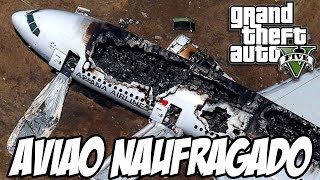 GTA V  Avião Naufragado Easter Egg MOD MAR SECO [upl. by Renckens]