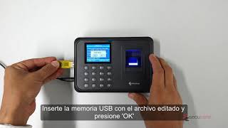 Configuracion de reloj checador de huella digital Secucore S1 por medio de plantillas de Excel [upl. by Shandy109]