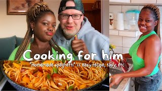 EASY SPAGHETTI RECIPE  HE LOVED MY NIGERIAN STYLE  Secrets to Save You Time [upl. by Oflodur111]