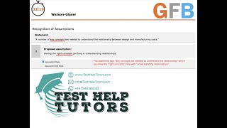 WatsonGlaser Critical Thinking Test Question 11 quotAssumption Having the right concepts can help quot [upl. by Neeluqcaj]