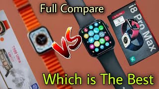 T800 ultra watch vs i8 Pro Max smart watch ⚡ which is the best smartwatch [upl. by Drawyeh]